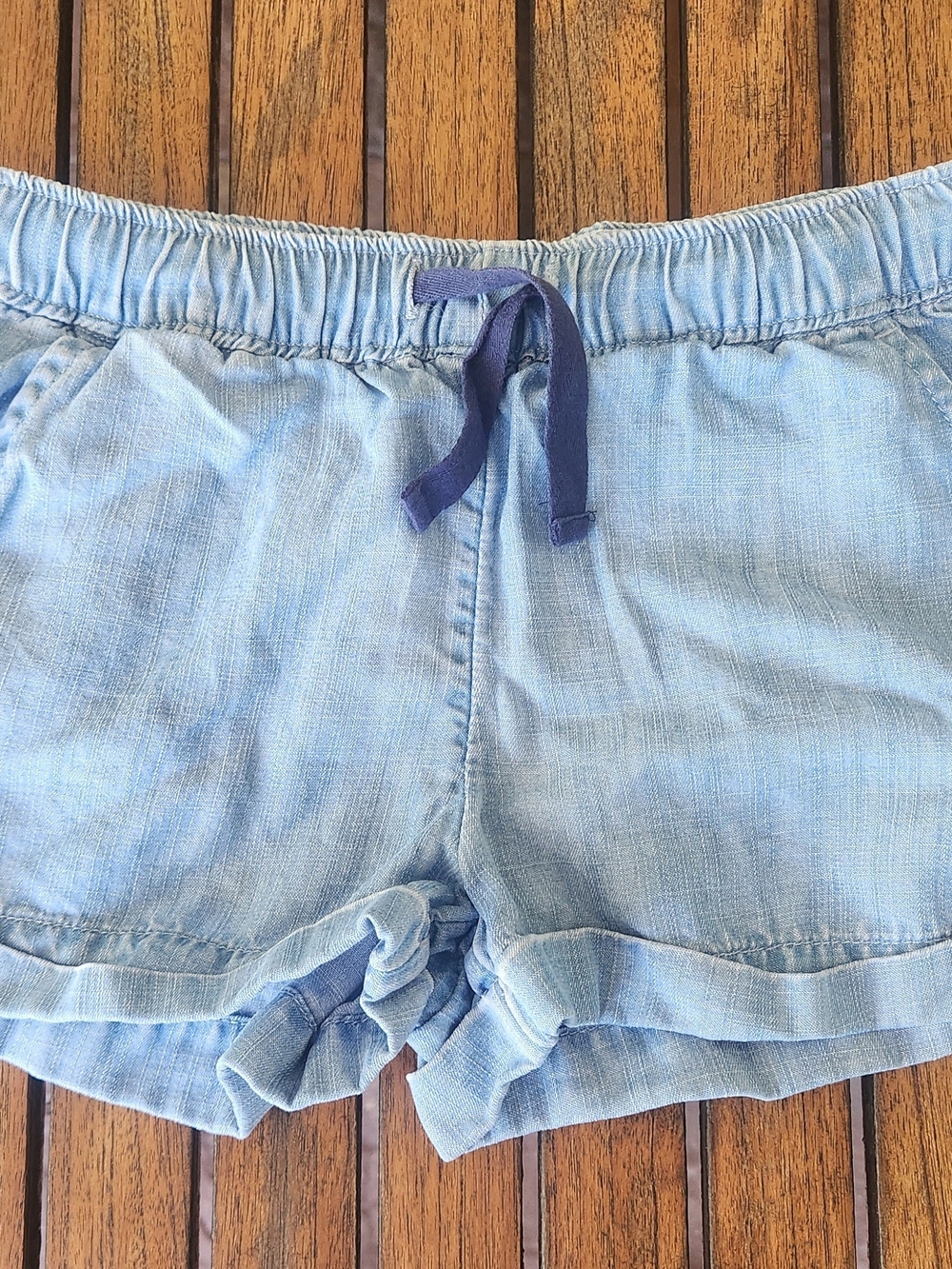 Little Girl's Vineyard Vines Blue Chambray Pull-On Shorts Sz 4T Pull On Comfy